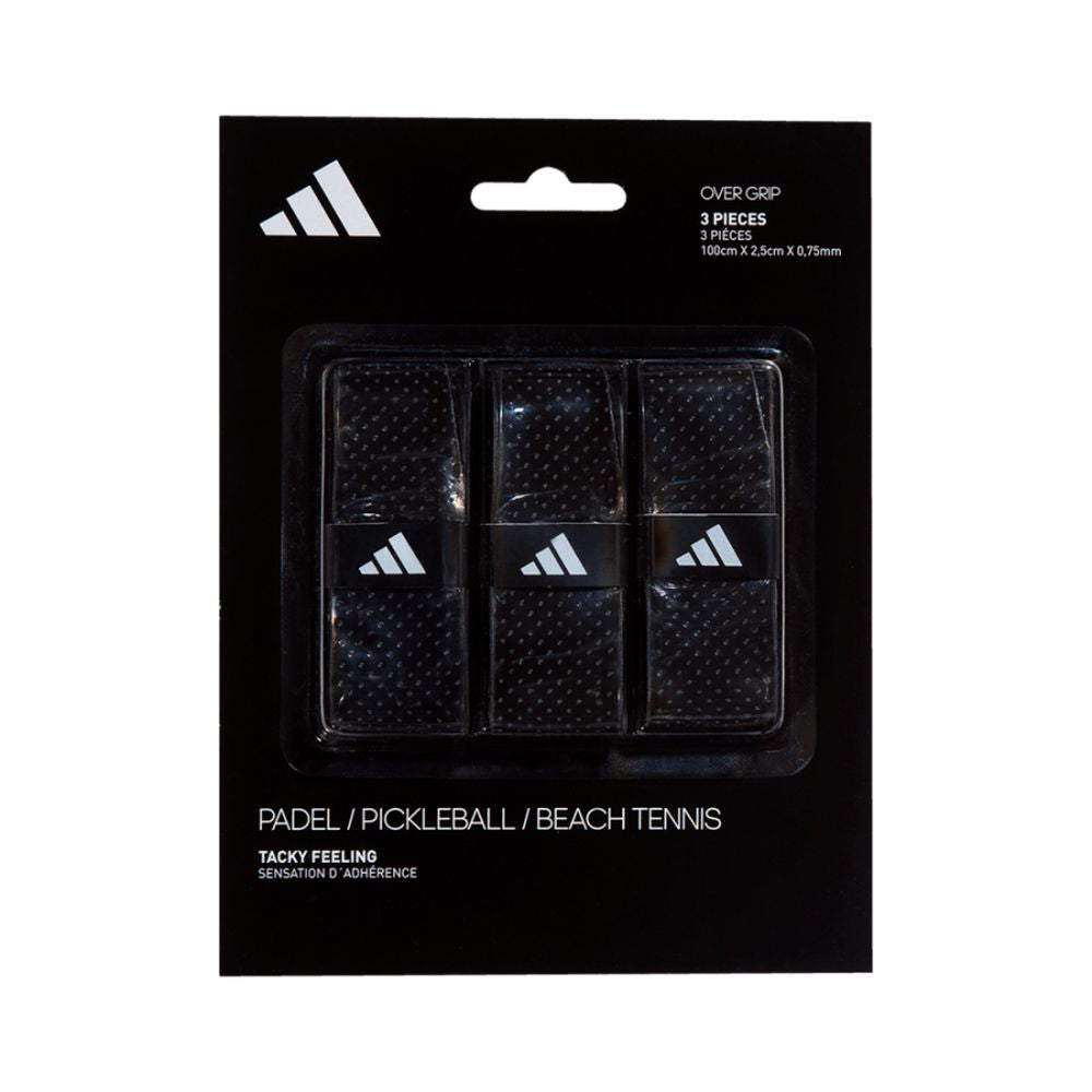 3 Overgrips Perforados Negro Adidas