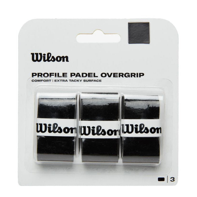 Wilson Overgrip Padel Profile Pack 3 Negro
